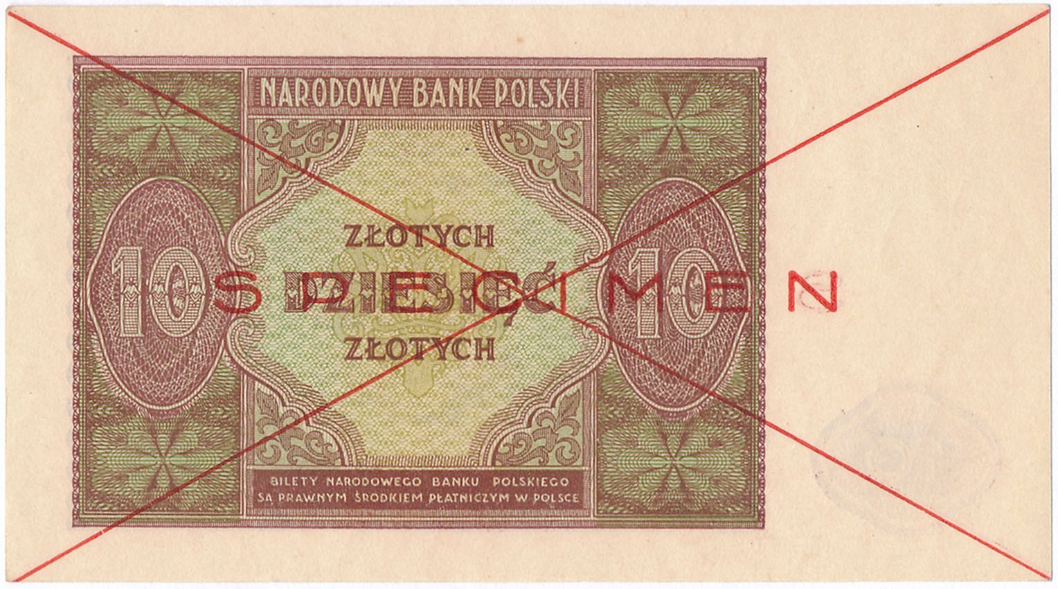 Banknot. 10 złotych 1946 SPECIMEN